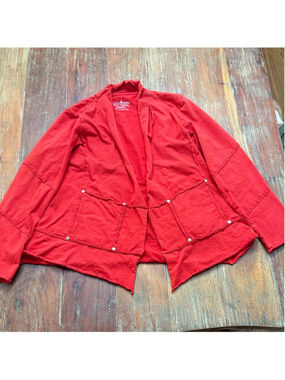 Neon Buddha Funky Red Lightweight Jacket/Cardigan size Small Artsy Boho Unique